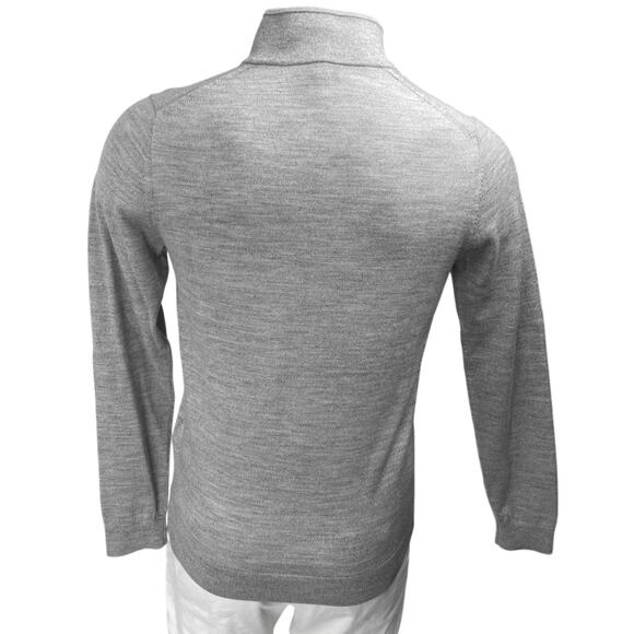 Reiss Men's Gray Merino Wool 1/4 Zip Long Sleeve Pullover Sweater Top Size S - Picture 2 of 4